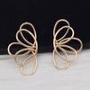 Abstract Hollow Butterfly Drop Earrings for Women Golden Metal Wings Flowers Shape Dangle Earrings Trendy Temperament Jewelry