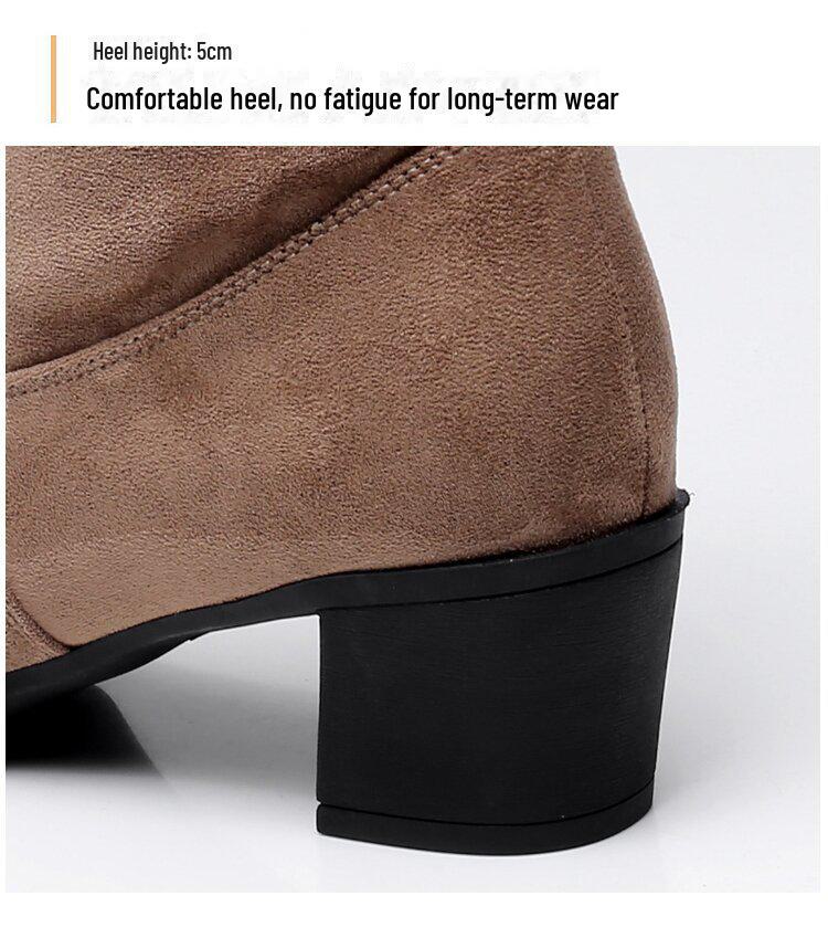 Ganzjahres-Slipper-Tanzstiefel mit mittlerem Absatz für Damen
