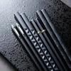 5 Pairs Premium Alloy Chopsticks Set - Antibacterial,Reusable Japanese & Chinese Chopsticks with Silver Ion Technology