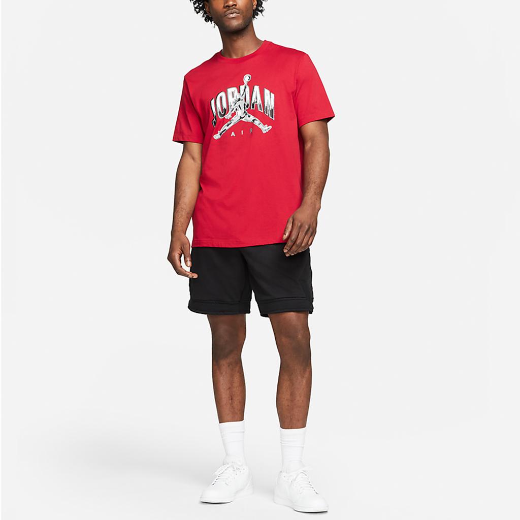 Air Jordan Logo Print Basketball Sports Short Sleeve T-Shirt Men Tops Red CZ8384-687