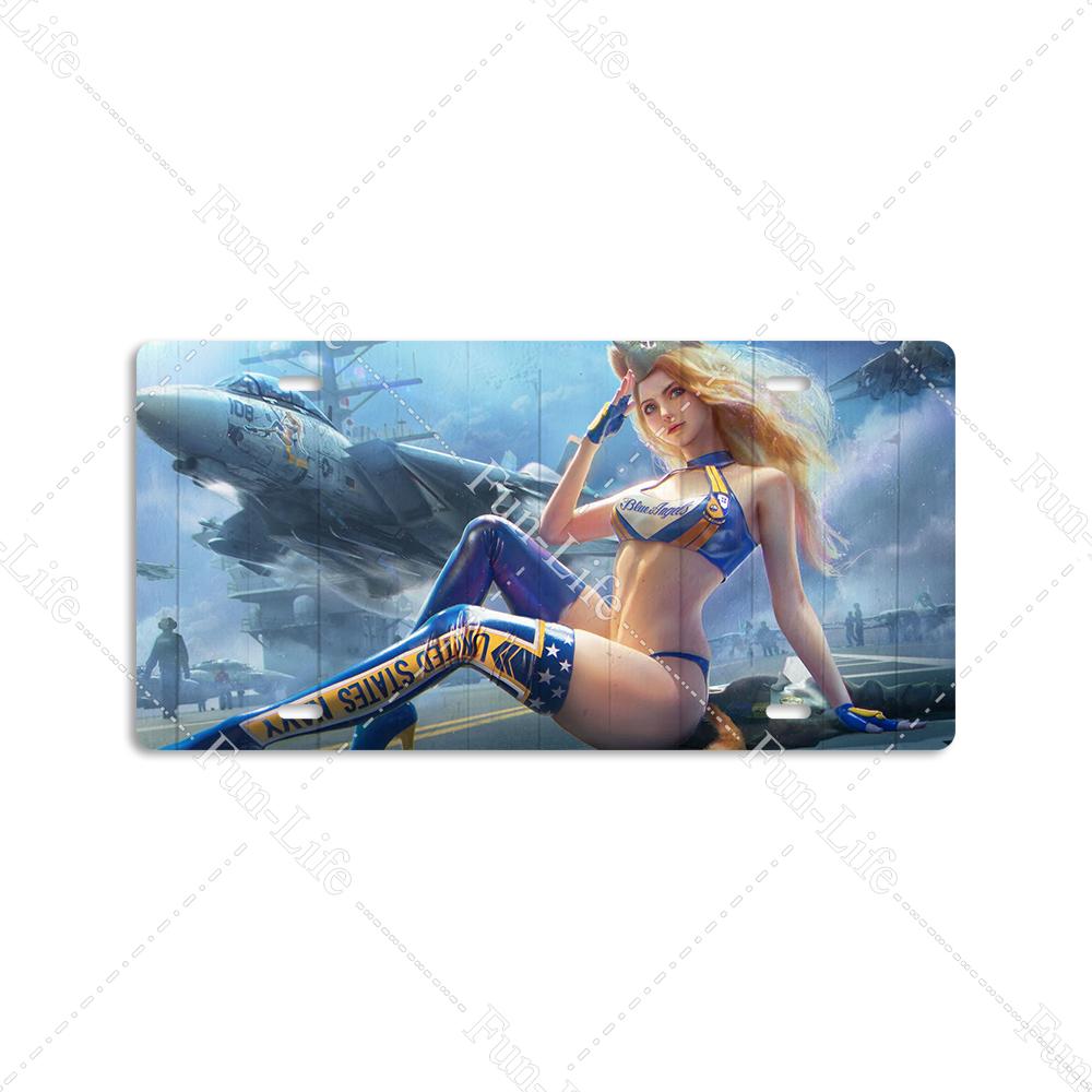 Beauty Vintage Metal Poster Airplane Retro Tinplate Compact Car Tin Signs Board Home Pub Bar Cafe Garage Wall Decor 15x30 cm