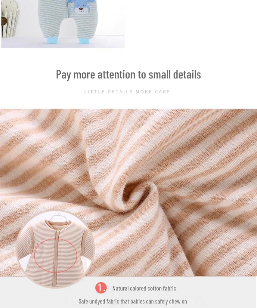 Jingqi Cotton-Padded Baby Sleeping Bag: Winter-Ready, Anti-Kick, Thick, Warm, and Cold-Proof for Infants.