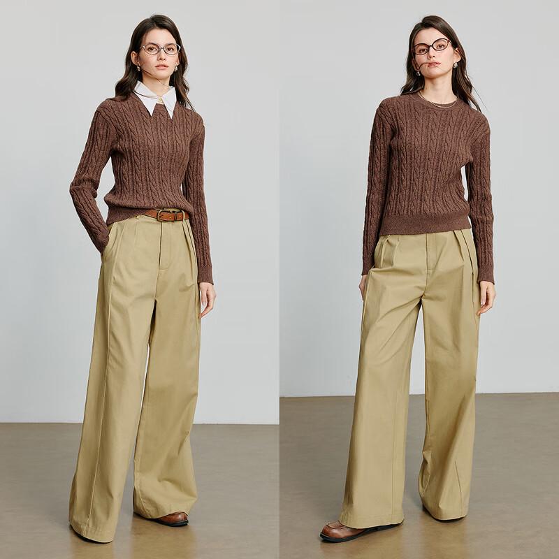 Damen Retro Zopfmuster Faux Zweiteiler Polo Pullover