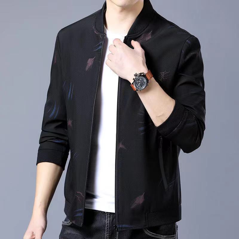 Весенняя новая куртка кленовый лист свободный горячего тиснения мужское пальто воротник — фото 2