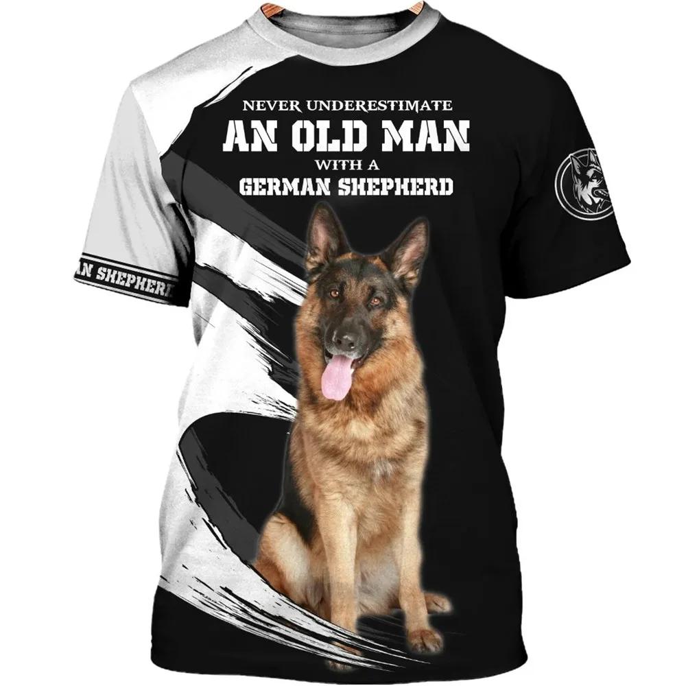Mess With I Fight Back Ciobanescul German Tricouri imprimate 3D Tricou amuzant pentru câini Topuri cămăși unisex
