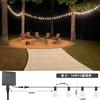 10M Rainproof Solar LED String Lights with 15 LED E12 2700K Warm Made of PC Perfect for Garden Christmas Decorative Birthday and Weddings Bulbs, Base,