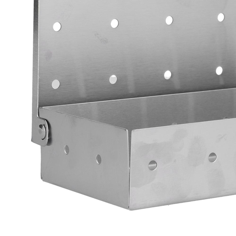 Silver Grill Accessory Rectangular Pellet Smoke Box Smoker Tube Barbecue Accessory Charcoal Grill