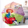 Strawberry Hat with Strawberry Print Automatic Opening Umbrella, Foldable Design, 8 Bone Iron Frame, Perfect Gift for Fans and Travelers0104