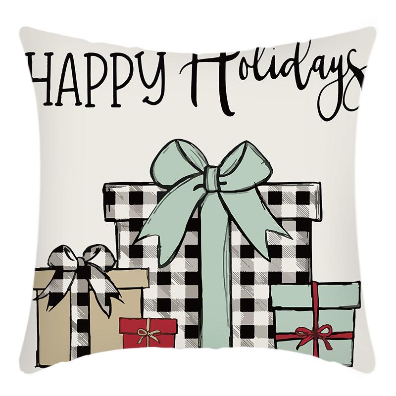 New Christmas Pillowcase Printed Christmas Tree Snowman Gloves Decoration Holiday Pillowcase