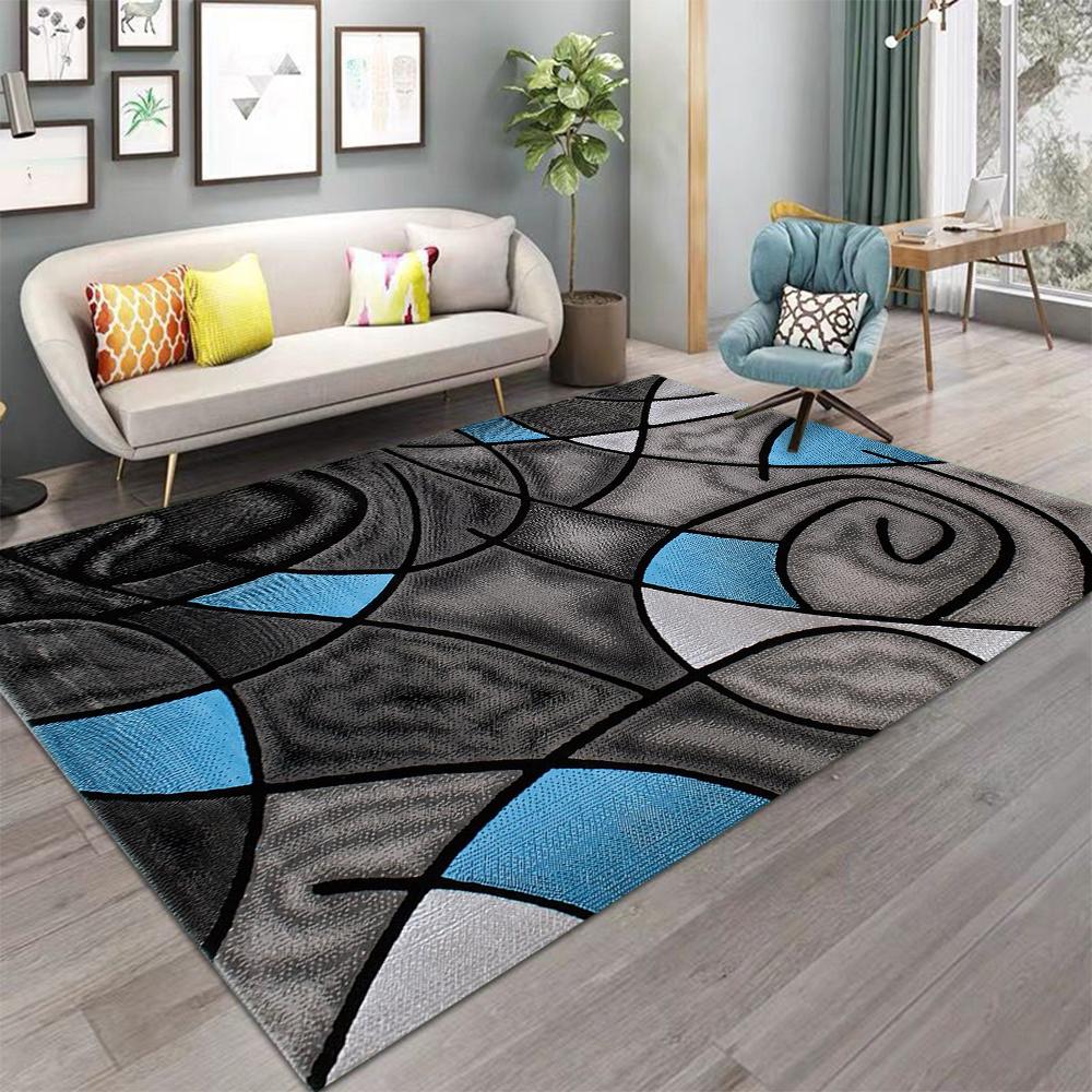 Washable Green Neutral Geometric Area Rugs Modern Abstract Soft Large Carpet for Living Room Entryway Bedroom Farmhouse Non-Slip