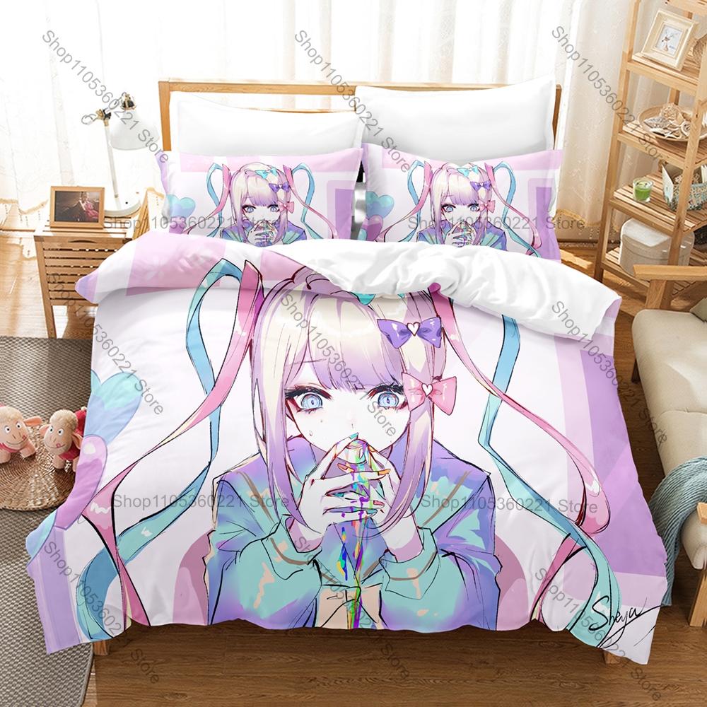 Needy Streamer Overload Anime Bedding Set 3Pcs Duvet Cover Pillowcase Ultra Soft Microfiber Bedroom Decor For Gamers