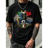 New Style Fun Graphic Print Unisex T Shirt Black for Football Fans And Italy Lover Perfect Gift for Holidays 100 Cotton Fashionable And Versatile