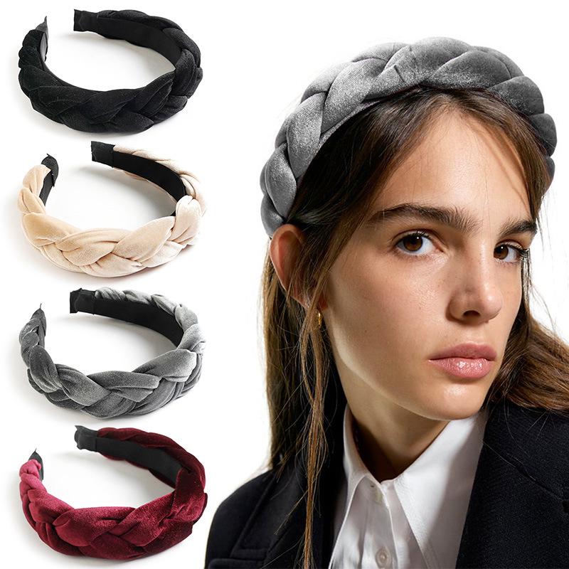 European and American Velvet Twist Braid Headband Collection