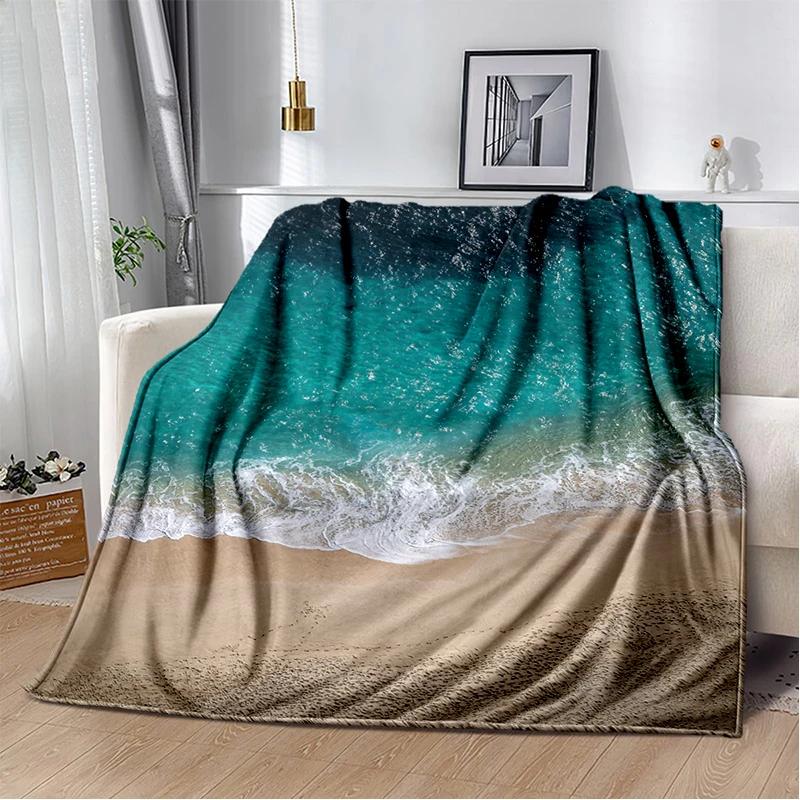 29 Style New Sea Water Beach Reef Nature Scenery 3D Blanket,Soft Throw Blanket for Home Bedroom Bed Sofa Travel Picnic Cover Kid