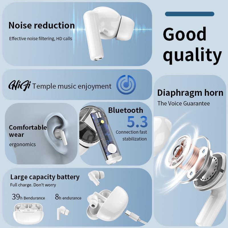 J20 Wireless Bluetooth 5.3 TWS Earbuds: Touch Control, Sports-Ready, Dual-Ear High-Quality Headset