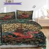 Medieval Gothic Fantasy Dragon bedding, duvet cover, pillowcase, home decoration, birthday gift (1 * duvet cover+2 * pillowcase, coreless)