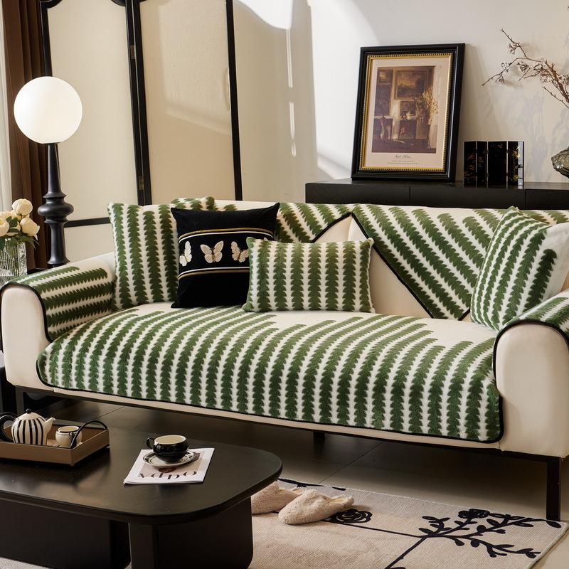 

Autumn And Winter Thickened Plush Sofa Cushion New High-End Seat Cushion Fixed Non-Slip Sofa Cover Cover Cloth Towel 70*70cm