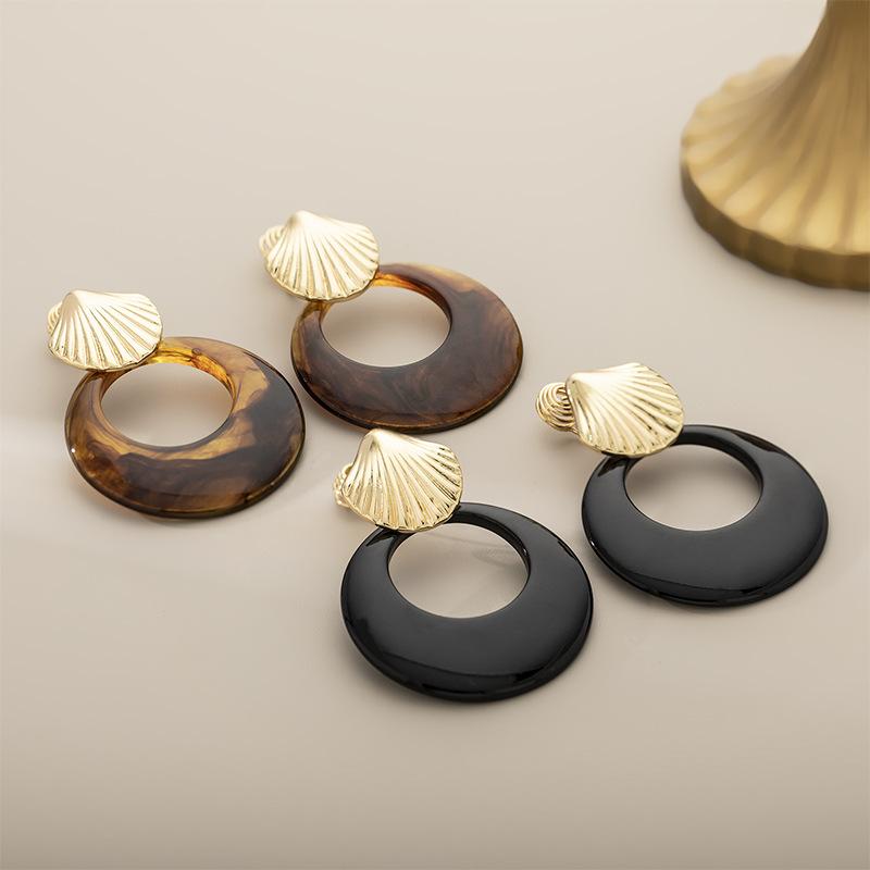 Серьги-подвески в виде ракушек, круглые, преувеличенные, с темпераментом, креативные, высококлассные, преувеличенные клипсы-диски в виде спирали от комаров, без проколов