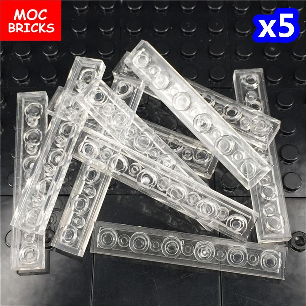 50pcs/lot MOC Bricks Transparent Clear Plate Block 1x1 1x2 1x4 1x6 02426 4070 Educational Building Blocks Kids Toys