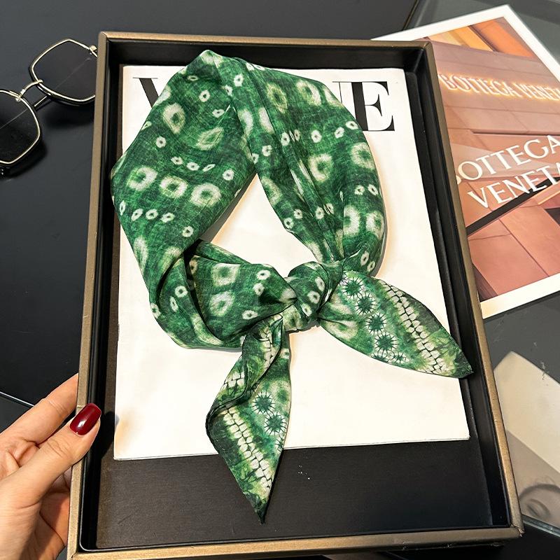 30% Silk 70% Cotton Scarf Women Square Neck Shawls Wraps for Ladies Foulard Scarves Pashmina Female Hijab Bandana Bufanda 70cm