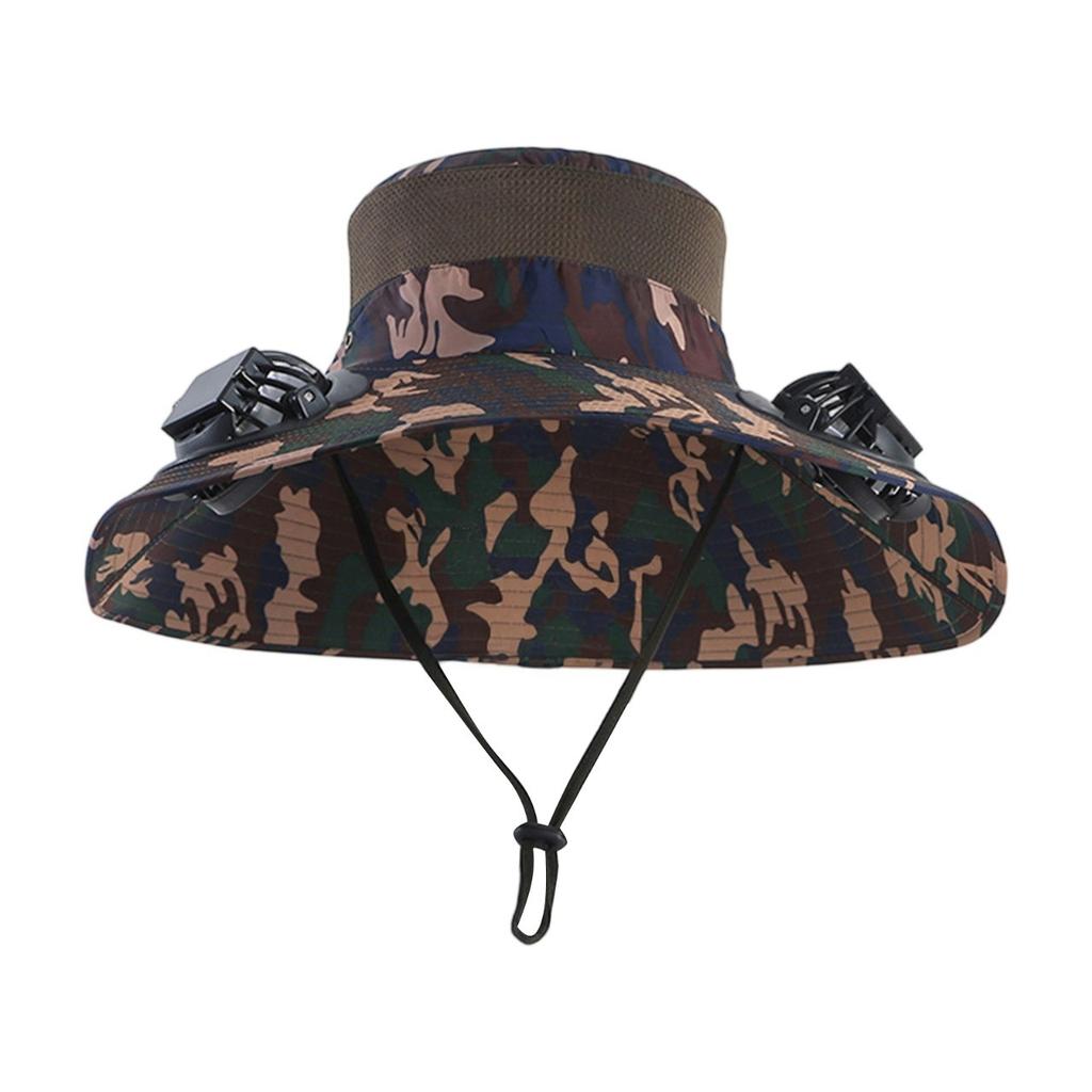Outdoor Mountaineering Fishing Sun Hat With Large Solar Fan