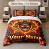 Skull Gothic Theme Custom Text Or Name 3Pcs Bedding Set 1 Flat Sheet & 2 Pillowcases Personalized Home Bedding