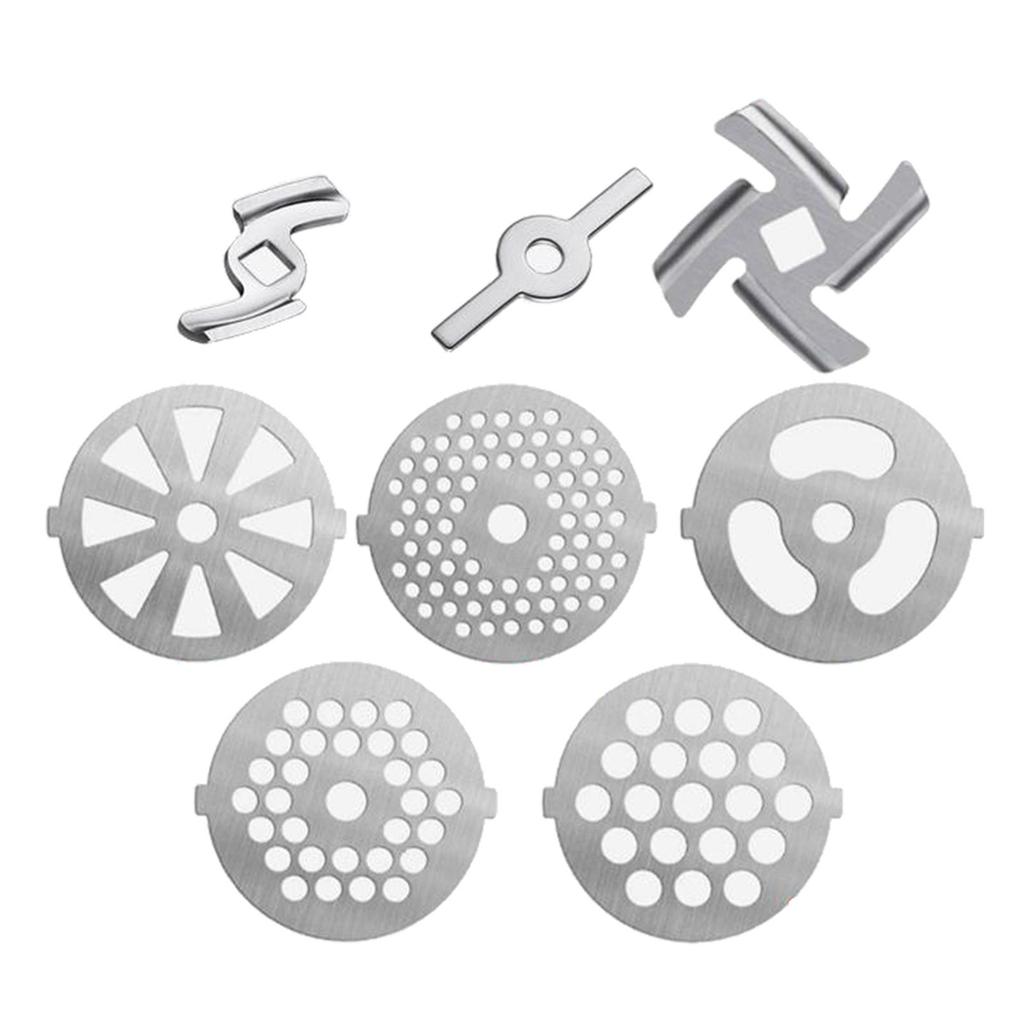 Meat ,Meat Plate Discs ,Stainless Steel Food Accessories for Stand Mixer and - 8pcs