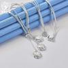 925 Sterling Silver 20 Inch Snake Chain Three Rose Flows Pendant Necklace Jewelry