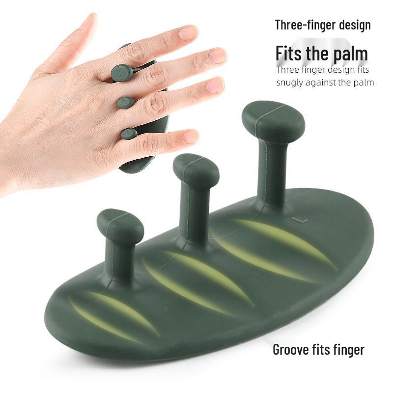 Three-Finger Anti-Slip Silicone Grip Pad for Barbell and Fitness Equipment