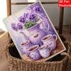 Purple Flower Teapot Cups Pearl Painting Set Pearl Art DIY Handmade Crafts Home Wall Decoration