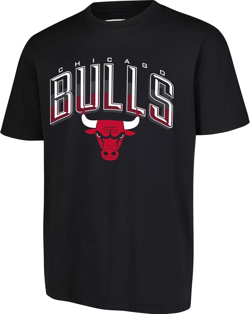 T-shirt da uomo NBA Chicago Bulls Arched Plexi a maniche corte, Taglia Media, Nera