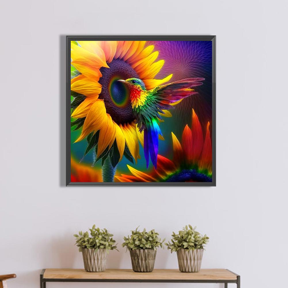 5D DIY Full Rund Borr Diamantmålning Blomma Kit Heminredning Konst Hantverk