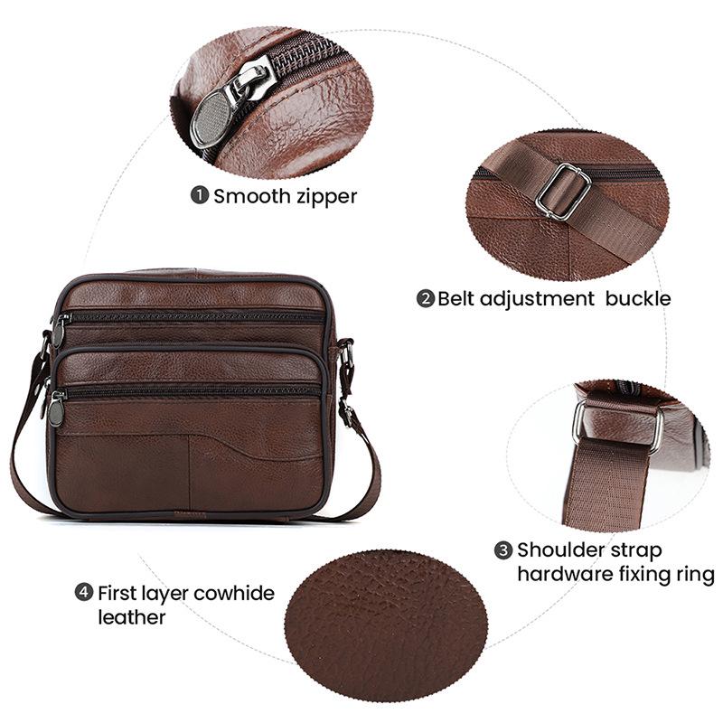Men's Genuine Leather European Business Crossbody Shoulder Bag