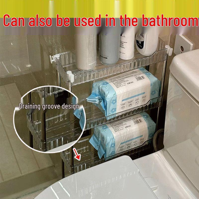 Compact Multi-Layer Mobile Storage Rack for Kitchen, Bedroom, or Bathroom