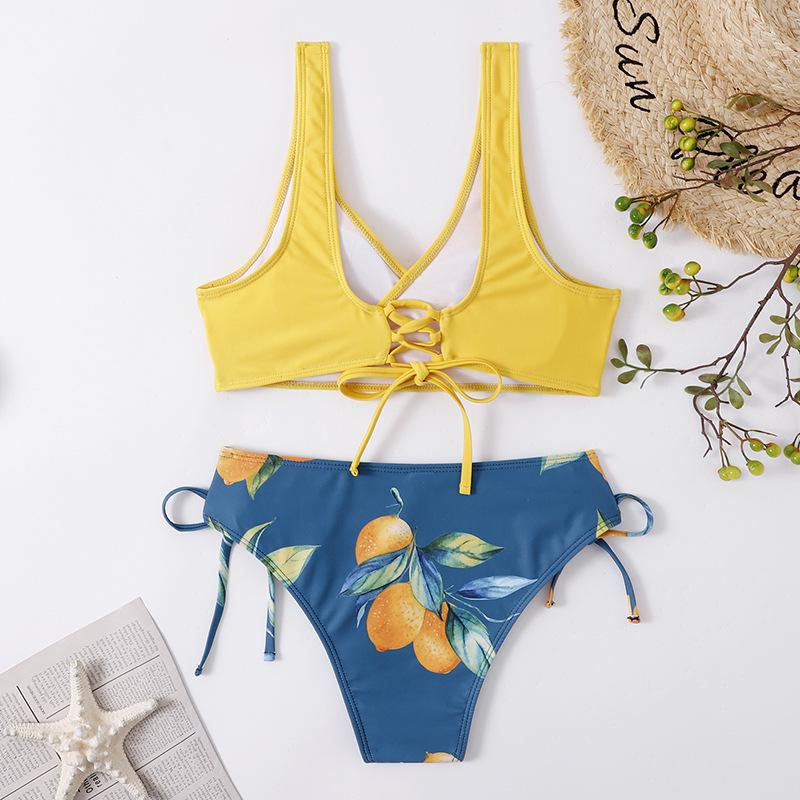 2024 New European & American Backless Split Bikini Swimwear for Women