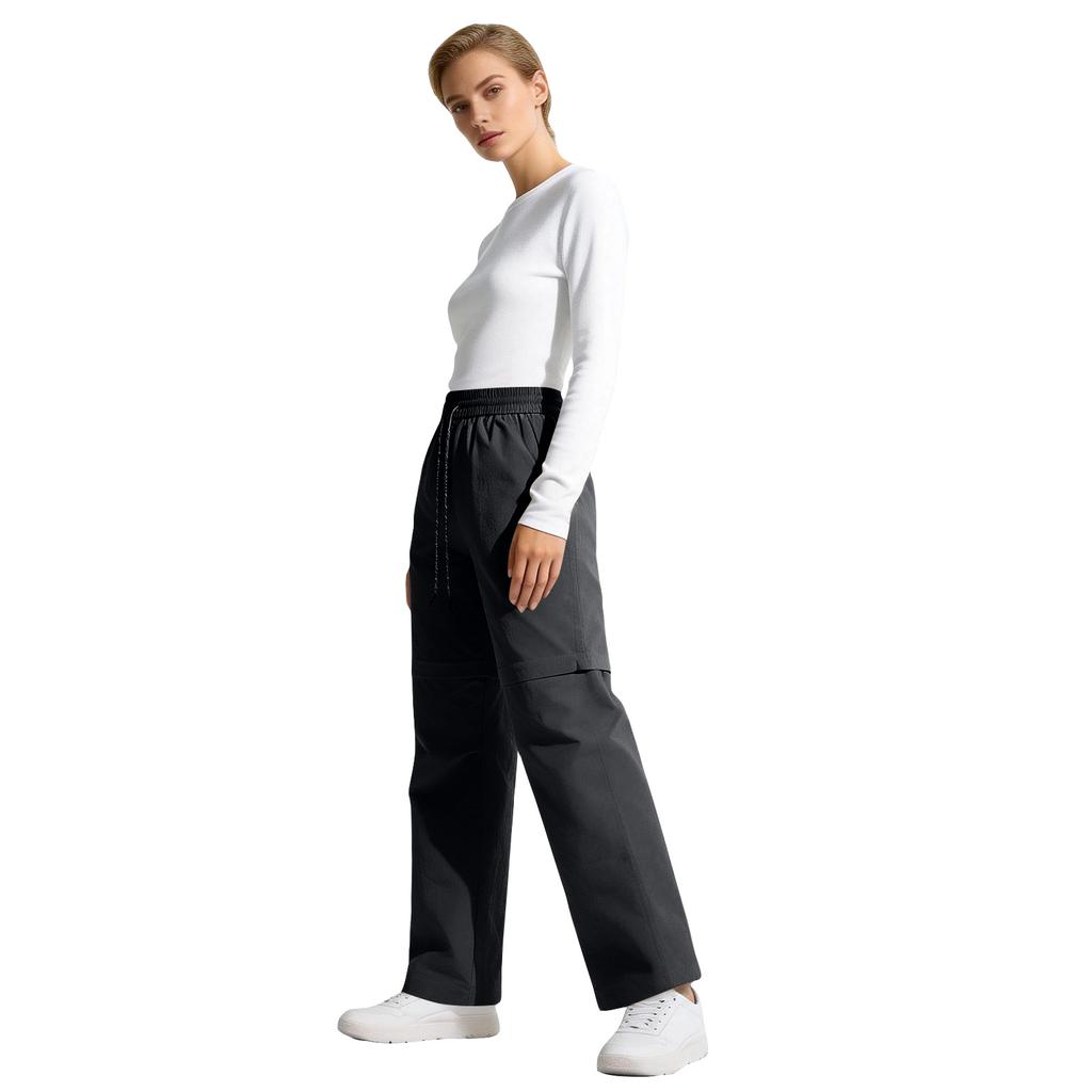 Women's Loose Straight-Leg Pants with Drawstring, Detachable Cargo Pants