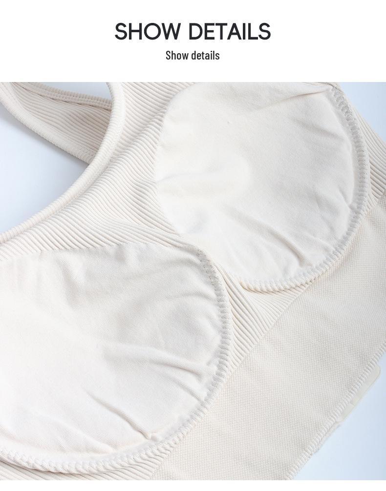 Women's Open-Back Shockproof Yoga Vest with Fixed Cup