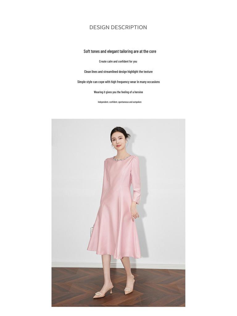 Elegant A-Line Evening Dress with Nail Beading and High-End Luster for Women