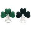 St Patricks Day Tree Topper Green Heart-Clover Tree Ornaments with Metal Base Holidays Ornament for Holiday Party Decor