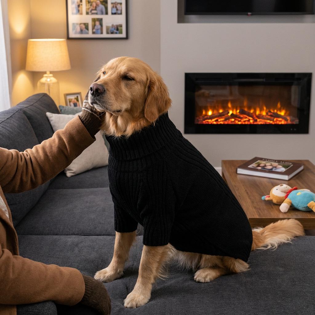 Extra Large High Neck Knitted Dog Sweater with Legs for Autumn/Winter (4XL-5XL)
