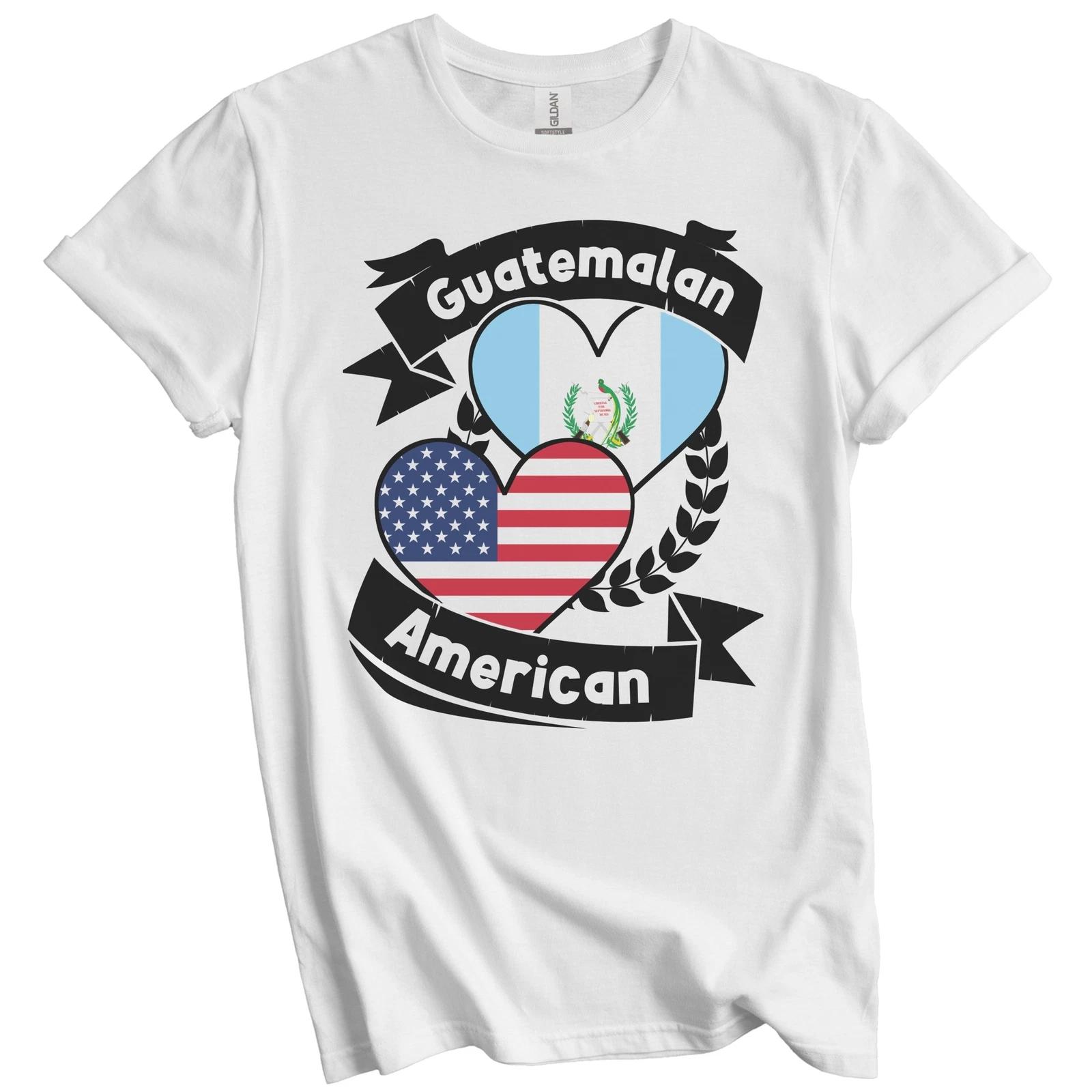 Guatemalan American Hearts USA Flag Guatemala Flag T-Shirt 4XL