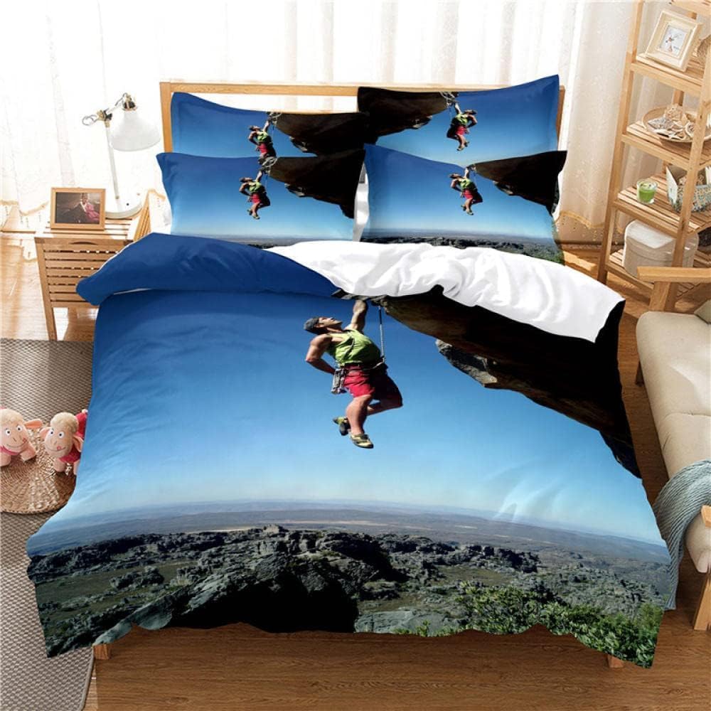 Rock Climbing Single Duvet Cover Set Teen Adult Bedding Sets 3D Print 2 Pieces Soft Microfiber Quilt Cover and Pillowcases 75*50
