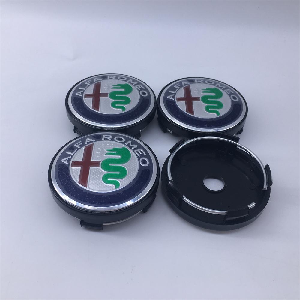 4PCS 60mm For Alfa Romeo Black caps 030 Stelvio Sportiva GT 159 166 147 156 Mito Metal Emblem Auto Hub caps Decoration Styling