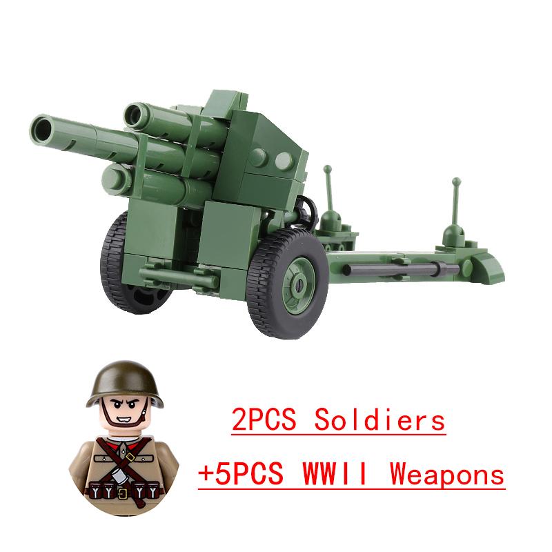 Non-Toxic Wwii Military North African Campaign Wheeled Armored Vehicle Tank Cannon Soldier Figures Building Blocks Weapon Truck Army Toy