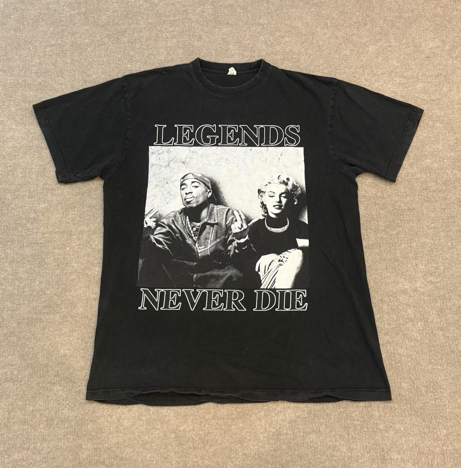 Tupac Marilyn Monroe Legends Never Die Vintage Rap Music Shirt Mens 3XL Rare M