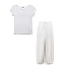 European and American Style, New Women's Clothing, Foreign Style Crew Neck Ribbed T-shirt 4174354 Heavy Cotton Jogging Pants