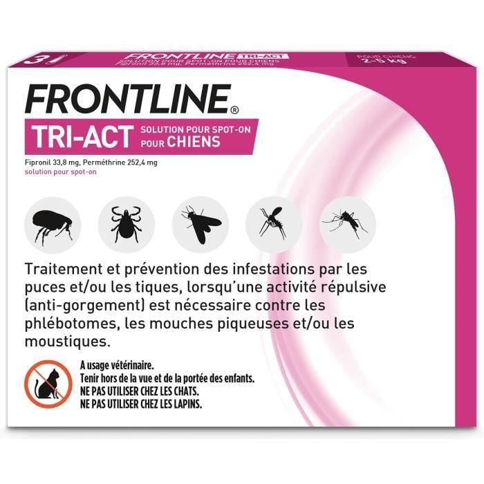 Frontline Tri-Act Hund - Floh- und Zeckenschutz für Hunde S - 5-10kg - 3 Pipetten