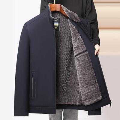 Outono e Inverno Novo Casaco de Gola Alta para Idosos e Meia-idade Camisa Casual Masculina Roupa de Pai