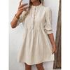 Women's Fashion Summer Spring Stripe Print 1/2 Sleeves O-Neck High Waist Casual Dresses