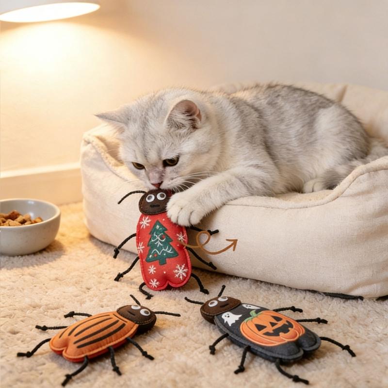Kleine gefilzte Kakerlaken Katzenspielzeug Für das Spielen im Haus Hilft, Langeweile zu reduzieren und die Aktivität von Katzen zu fördern